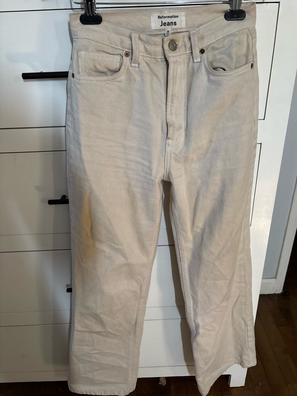 Reformation Cream Straight-Leg womens Jeans